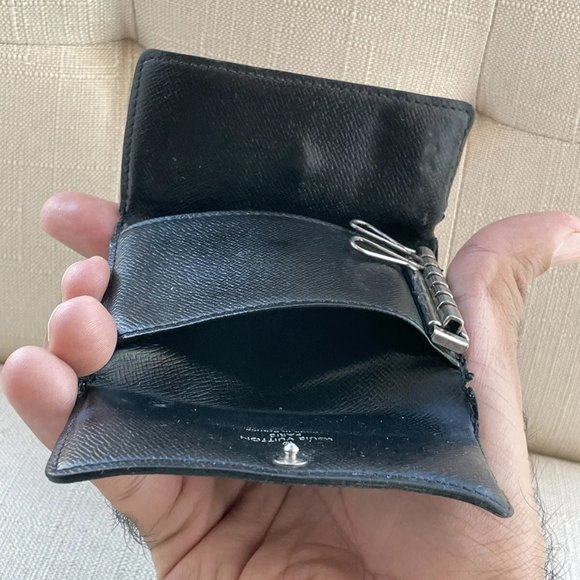 Louis Vuitton Keychain Black/Gray Leather Keys Holder Bag - Picture 12 of 12